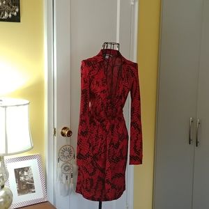 DVF Red Snakeprint Size O Dress